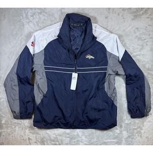 Denver Broncos Jacket Mens Large Navy Blue NFL Football‎ Dunbrooke Windbreaker